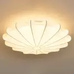 Savionne White Silk Seashell Flush Mount Light Savionne White Silk Seashell Flush Mount Light
