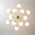 Thalassia Two-Tier Brass Opal Globe Chandelier Thalassia Two-Tier Brass Opal Globe Chandelier