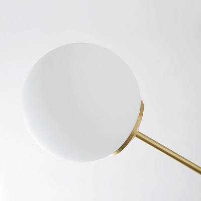 Thalassia Two-Tier Brass Opal Globe Chandelier Thalassia Two-Tier Brass Opal Globe Chandelier