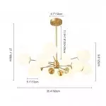 Thalassia Two-Tier Brass Opal Globe Chandelier Thalassia Two-Tier Brass Opal Globe Chandelier