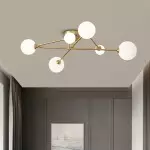 Ulrika Cross Arm Glass Globe Flush Mount Light