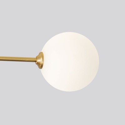Ulrika Cross Arm Glass Globe Flush Mount Light