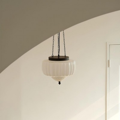 Draxor White Milk Glass Pumpkin Chandelier Draxor White Milk Glass Pumpkin Chandelier