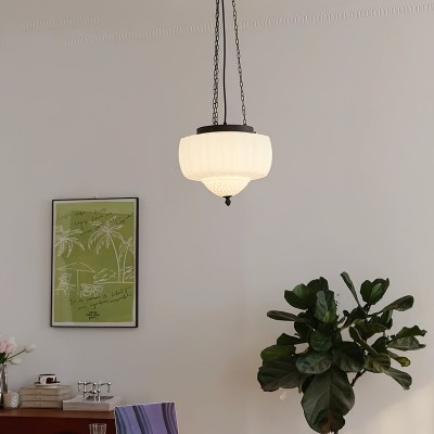 Draxor White Milk Glass Pumpkin Chandelier Draxor White Milk Glass Pumpkin Chandelier