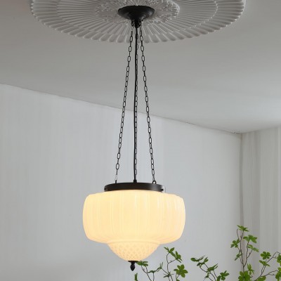 Draxor White Milk Glass Pumpkin Chandelier Draxor White Milk Glass Pumpkin Chandelier
