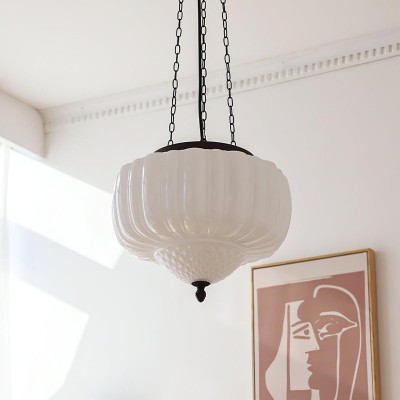 Draxor White Milk Glass Pumpkin Chandelier Draxor White Milk Glass Pumpkin Chandelier