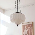 Draxor White Milk Glass Pumpkin Chandelier