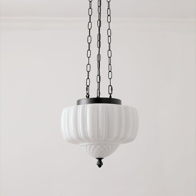 Draxor White Milk Glass Pumpkin Chandelier Draxor White Milk Glass Pumpkin Chandelier