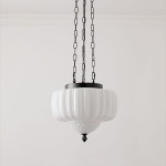 Draxor White Milk Glass Pumpkin Chandelier