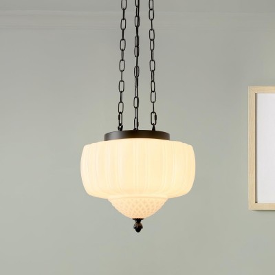 Draxor White Milk Glass Pumpkin Chandelier Draxor White Milk Glass Pumpkin Chandelier