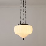 Draxor White Milk Glass Pumpkin Chandelier