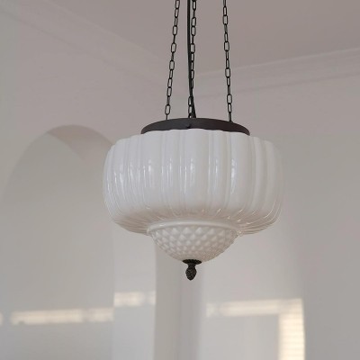 Draxor White Milk Glass Pumpkin Chandelier Draxor White Milk Glass Pumpkin Chandelier