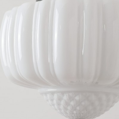 Draxor White Milk Glass Pumpkin Chandelier Draxor White Milk Glass Pumpkin Chandelier