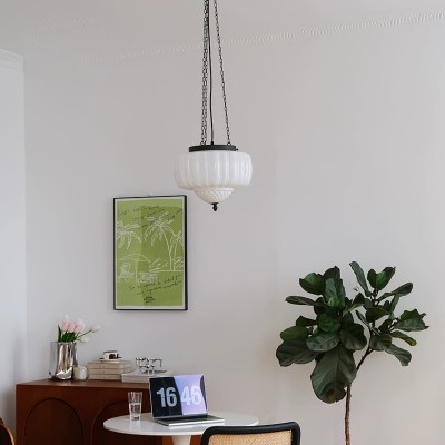 Draxor White Milk Glass Pumpkin Chandelier Draxor White Milk Glass Pumpkin Chandelier