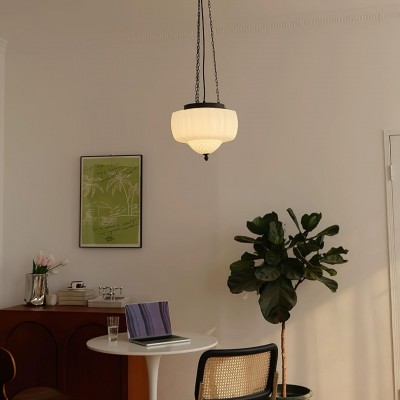 Draxor White Milk Glass Pumpkin Chandelier Draxor White Milk Glass Pumpkin Chandelier