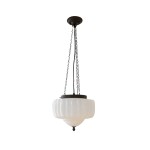Draxor White Milk Glass Pumpkin Chandelier