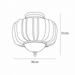 Elyndor White Milk Glass Pumpkin Flush Mount Schoolhouse Light