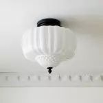 Elyndor White Milk Glass Pumpkin Flush Mount Schoolhouse Light