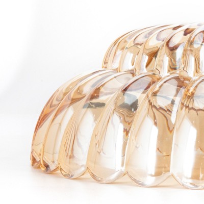 Fyxar Clear Glass Scalloped Flush Mount Light Fyxar Clear Glass Scalloped Flush Mount Light