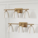 Glyntor 3 Light Metal White Cage Bathroom Vanity Light