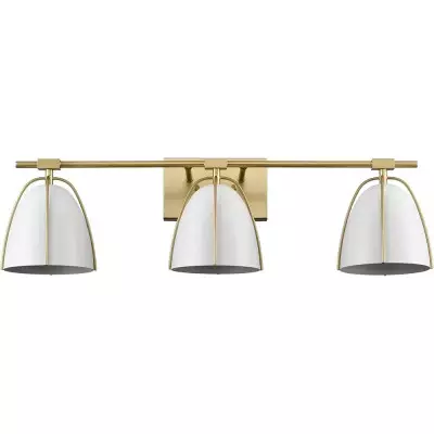 Glyntor 3 Light Metal White Cage Bathroom Vanity Light Glyntor 3 Light Metal White Cage Bathroom Vanity Light