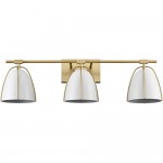 Glyntor 3 Light Metal White Cage Bathroom Vanity Light