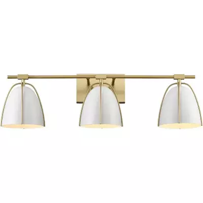 Glyntor 3 Light Metal White Cage Bathroom Vanity Light Glyntor 3 Light Metal White Cage Bathroom Vanity Light