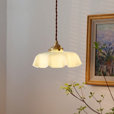 Jovianth French Cream Flower Single Pendant Light Jovianth French Cream Flower Single Pendant Light