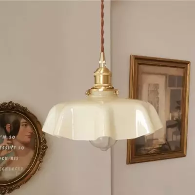 Jovianth French Cream Flower Single Pendant Light Jovianth French Cream Flower Single Pendant Light