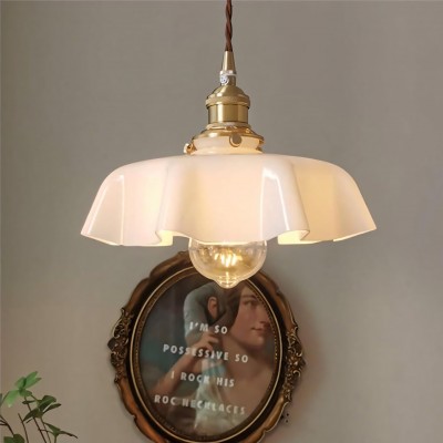 Jovianth French Cream Flower Single Pendant Light Jovianth French Cream Flower Single Pendant Light