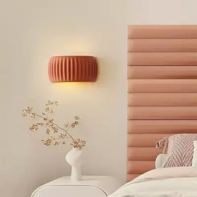 Klystix Macaron Color Up Down Fluted Resin Wall Lamps For Bedroom Klystix Macaron Color Up Down Fluted Resin Wall Lamps For Bedroom