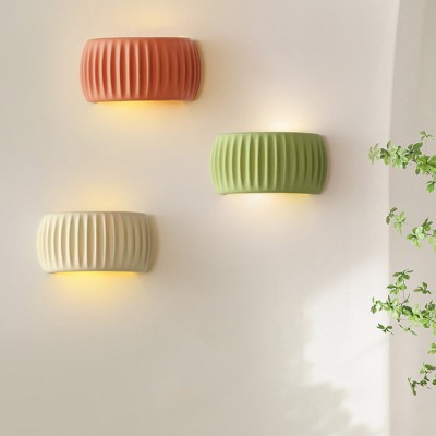 Klystix Macaron Color Up Down Fluted Resin Wall Lamps For Bedroom Klystix Macaron Color Up Down Fluted Resin Wall Lamps For Bedroom