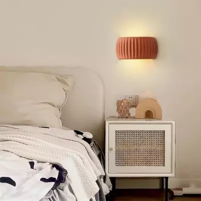 Klystix Macaron Color Up Down Fluted Resin Wall Lamps For Bedroom Klystix Macaron Color Up Down Fluted Resin Wall Lamps For Bedroom