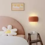 Klystix Macaron Color Up Down Fluted Resin Wall Lamps For Bedroom