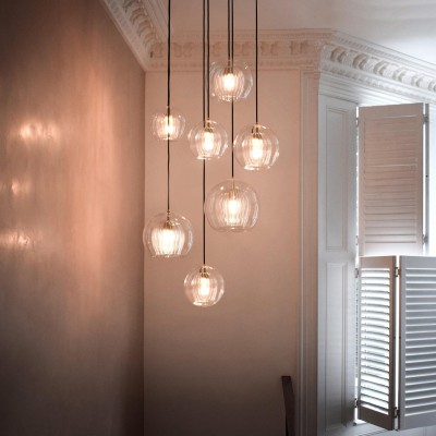 Nyxio Pleated Globe Glass Pendant Light Nyxio Pleated Globe Glass Pendant Light