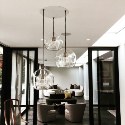 Nyxio Pleated Globe Glass Pendant Light Nyxio Pleated Globe Glass Pendant Light