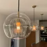 Nyxio Pleated Globe Glass Pendant Light