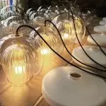 Nyxio Pleated Globe Glass Pendant Light