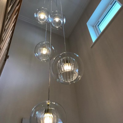 Nyxio Pleated Globe Glass Pendant Light Nyxio Pleated Globe Glass Pendant Light