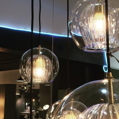 Nyxio Pleated Globe Glass Pendant Light Nyxio Pleated Globe Glass Pendant Light