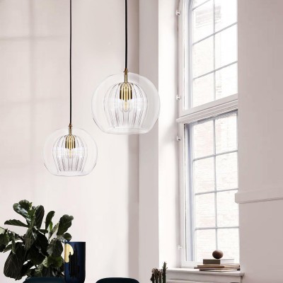 Nyxio Pleated Globe Glass Pendant Light Nyxio Pleated Globe Glass Pendant Light