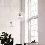 Nyxio Pleated Globe Glass Pendant Light
