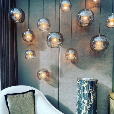Nyxio Pleated Globe Glass Pendant Light Nyxio Pleated Globe Glass Pendant Light