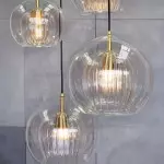 Nyxio Pleated Globe Glass Pendant Light
