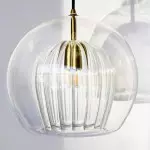 Nyxio Pleated Globe Glass Pendant Light