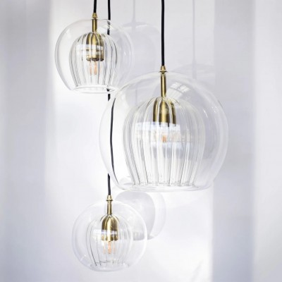 Nyxio Pleated Globe Glass Pendant Light Nyxio Pleated Globe Glass Pendant Light