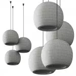 Nyxio Pleated Globe Glass Pendant Light