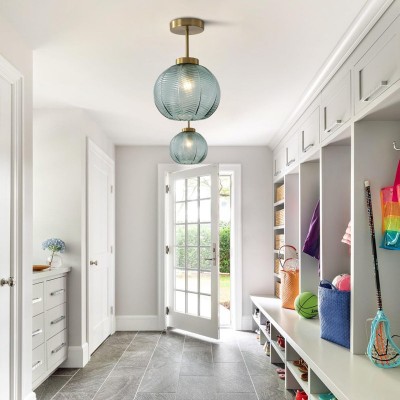 Syndrax Stripe Stained Glass Globe Ceiling Light Syndrax Stripe Stained Glass Globe Ceiling Light