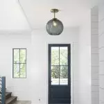 Syndrax Stripe Stained Glass Globe Ceiling Light