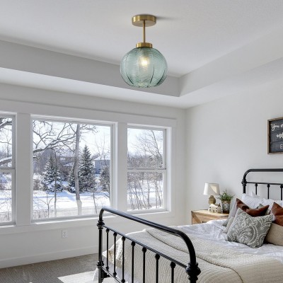 Syndrax Stripe Stained Glass Globe Ceiling Light Syndrax Stripe Stained Glass Globe Ceiling Light